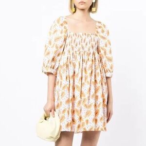 Pitusa Petite White Papaya Printed Babydoll Mini Dress